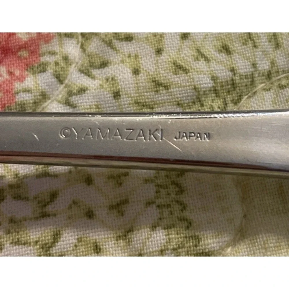 Yamazaki Cara Serving Spoon Ladle Gold Accent Stainless Japan Flatware‎ 2 Piece